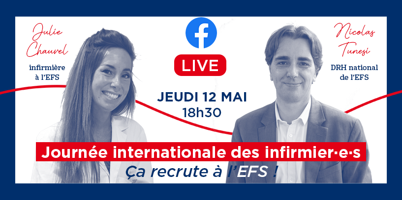 Journée internationale des infirmier.e.s : participez au Facebook live de l’EFS !