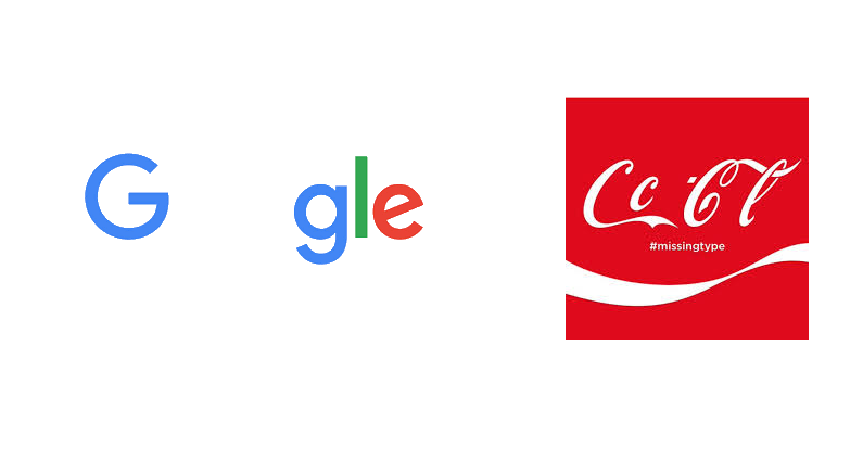Logos d'entreprises ayant masquées les lettres A, B et O