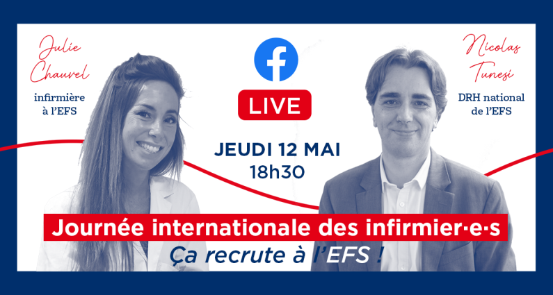 Journée internationale des infirmier.e.s : participez au Facebook live de l’EFS !